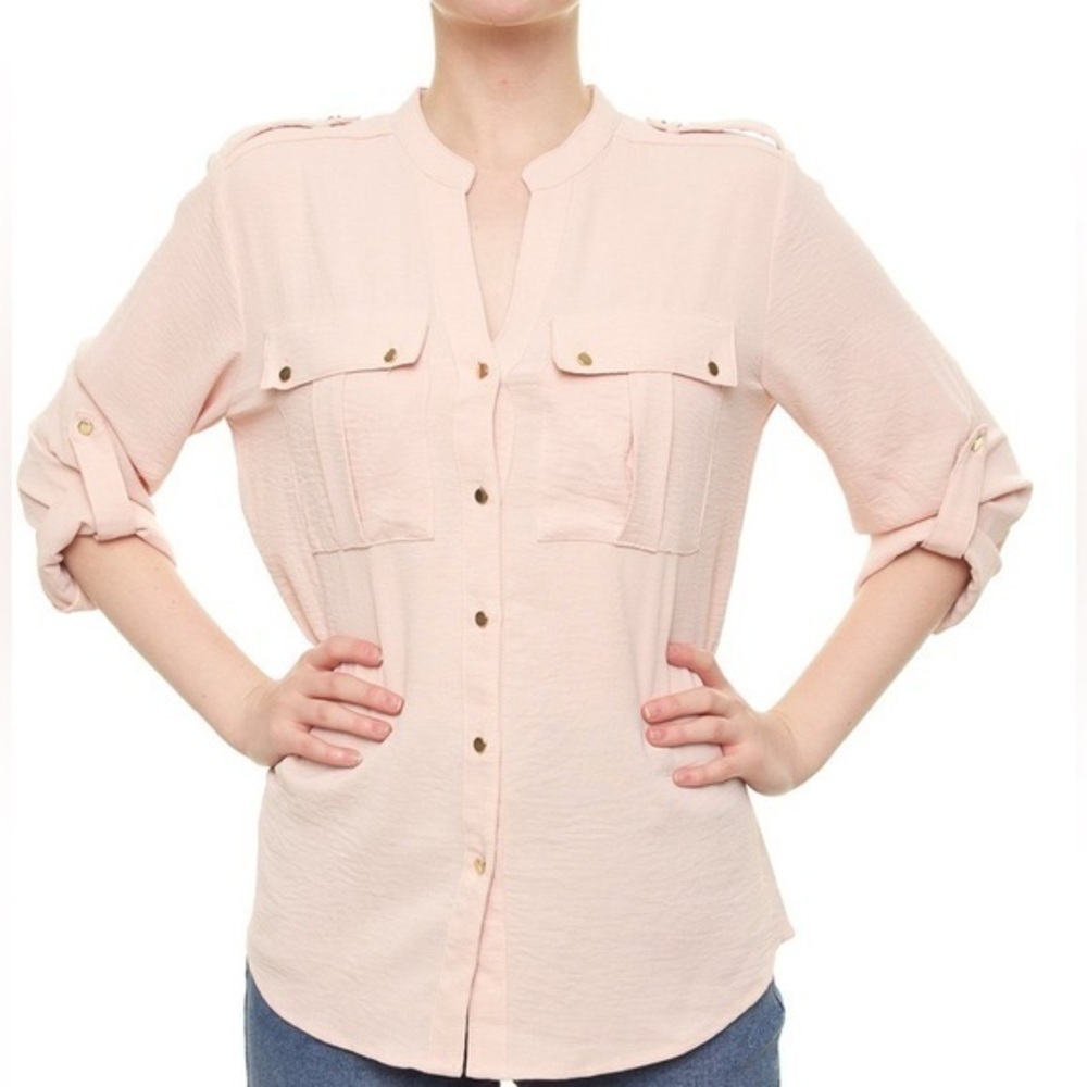 Calvin Klein Women's‎ Pink Button-Up Blouse